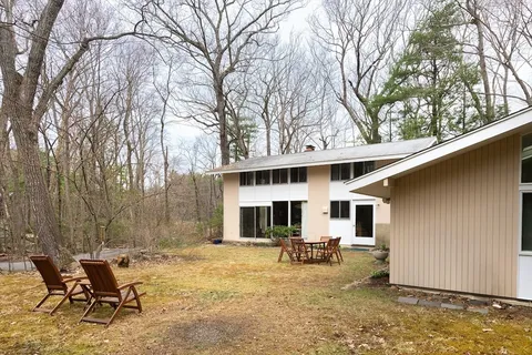 a view of a house with a patio