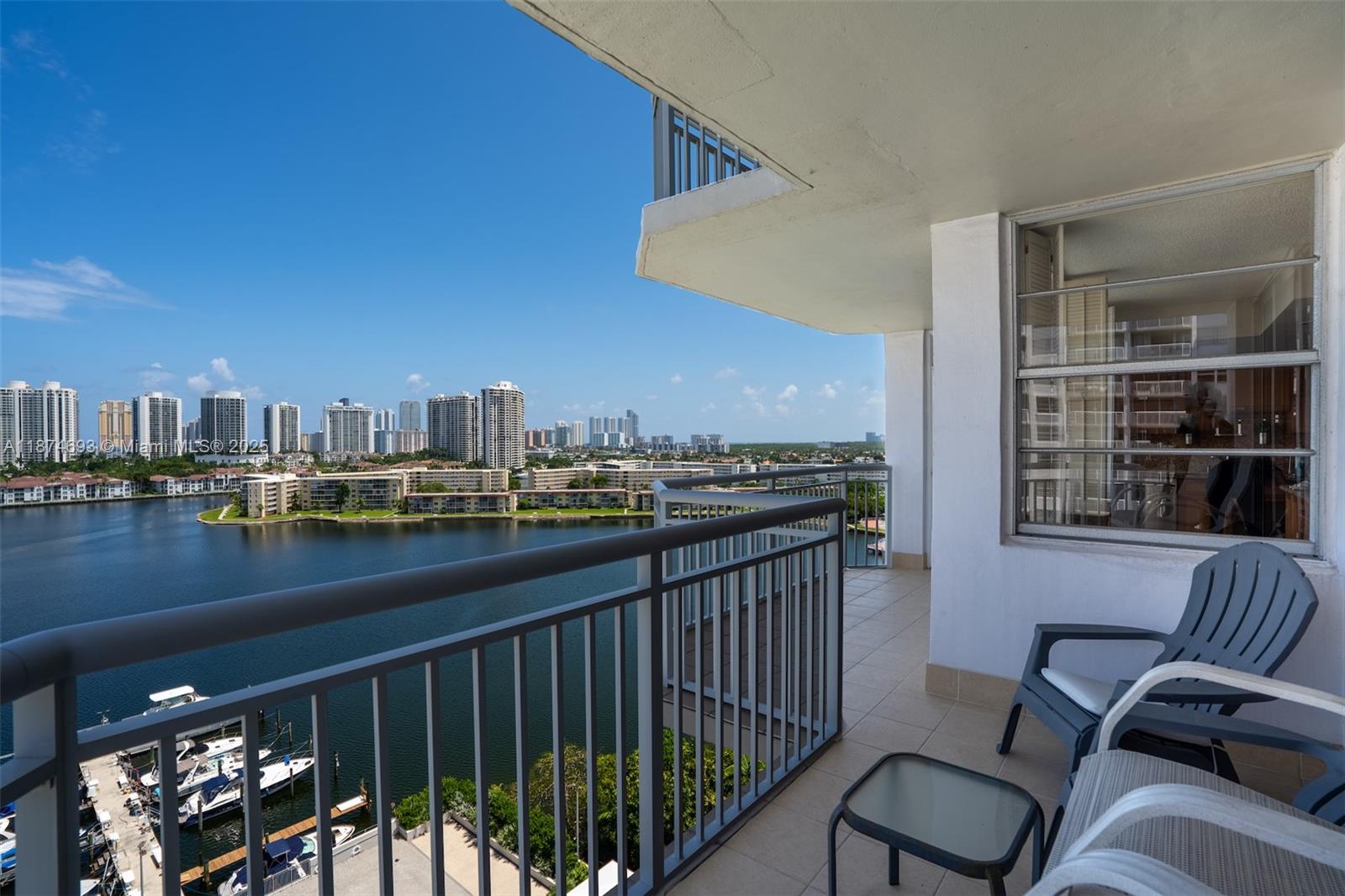 18041 Biscayne Boulevard, Unit 1404 Aventura, FL 33160 - Photo 6 of 22 a balcony with a city view