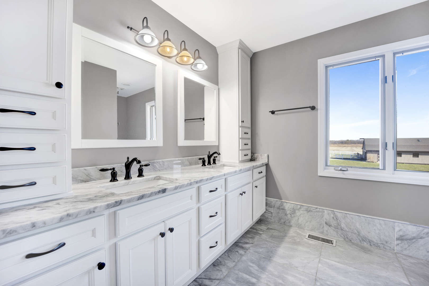 4N891 Honey Hill Circle Wayne, IL 60184 - Photo 34 of 57 a en suite bathroom with double sink and a mirror