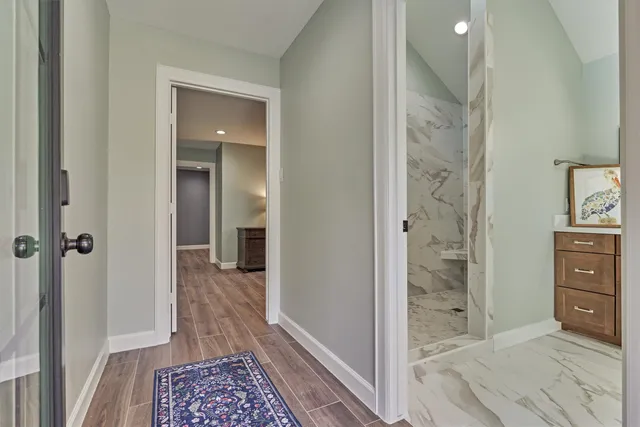 a bathroom with a shower