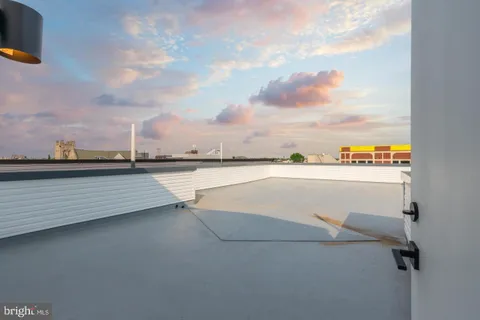a view of a terrace with sky view