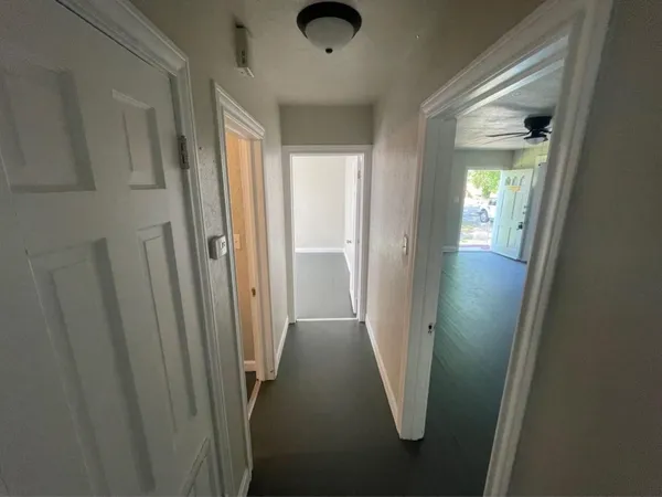 a view of hallway with stairs
