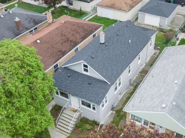 an aerial view of a house