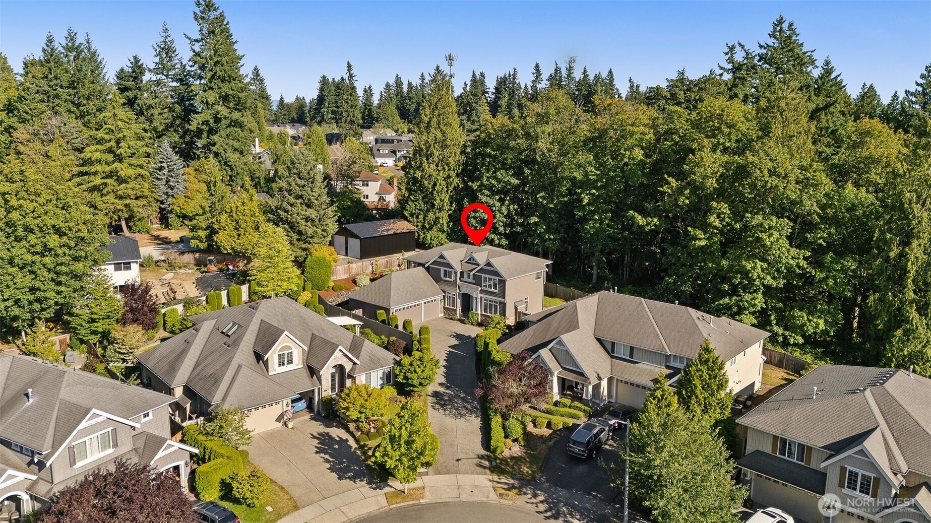 2022 240th Place Southeast Bothell, WA 98021 - Photo 40 of 40 an aerial view of a house with swimming pool and outdoor seating