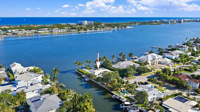a view of a lake with a house