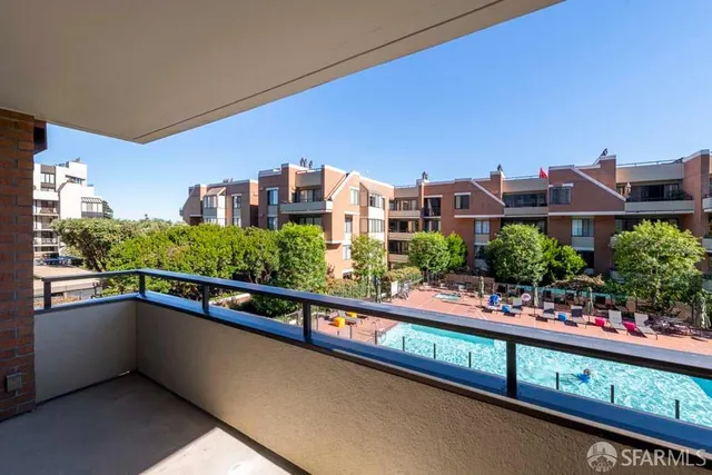 a view of city from balcony