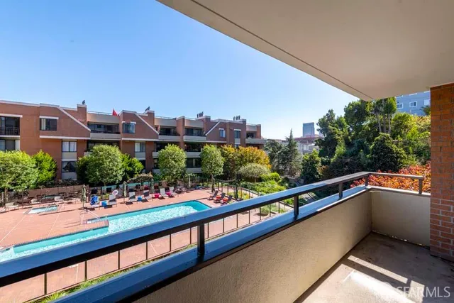 a view of building from balcony