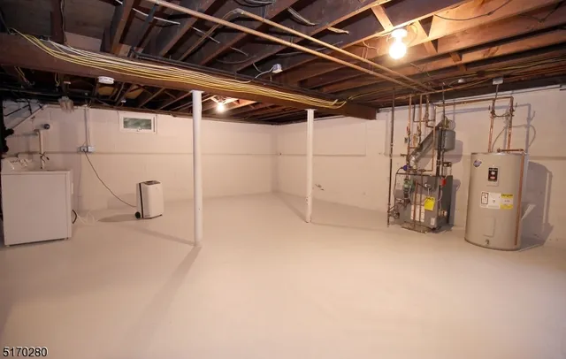 a bathroom with a sink and a yard