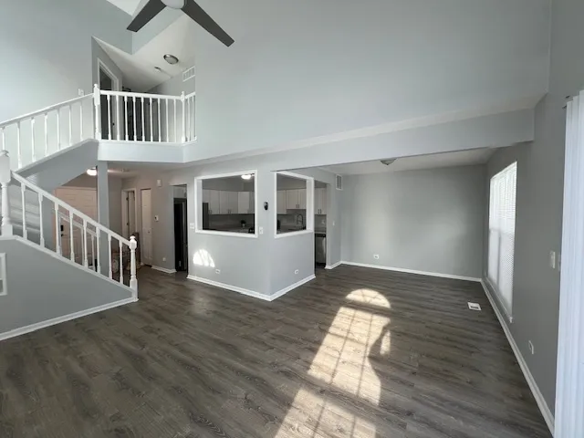 a view of entryway with wooden floor