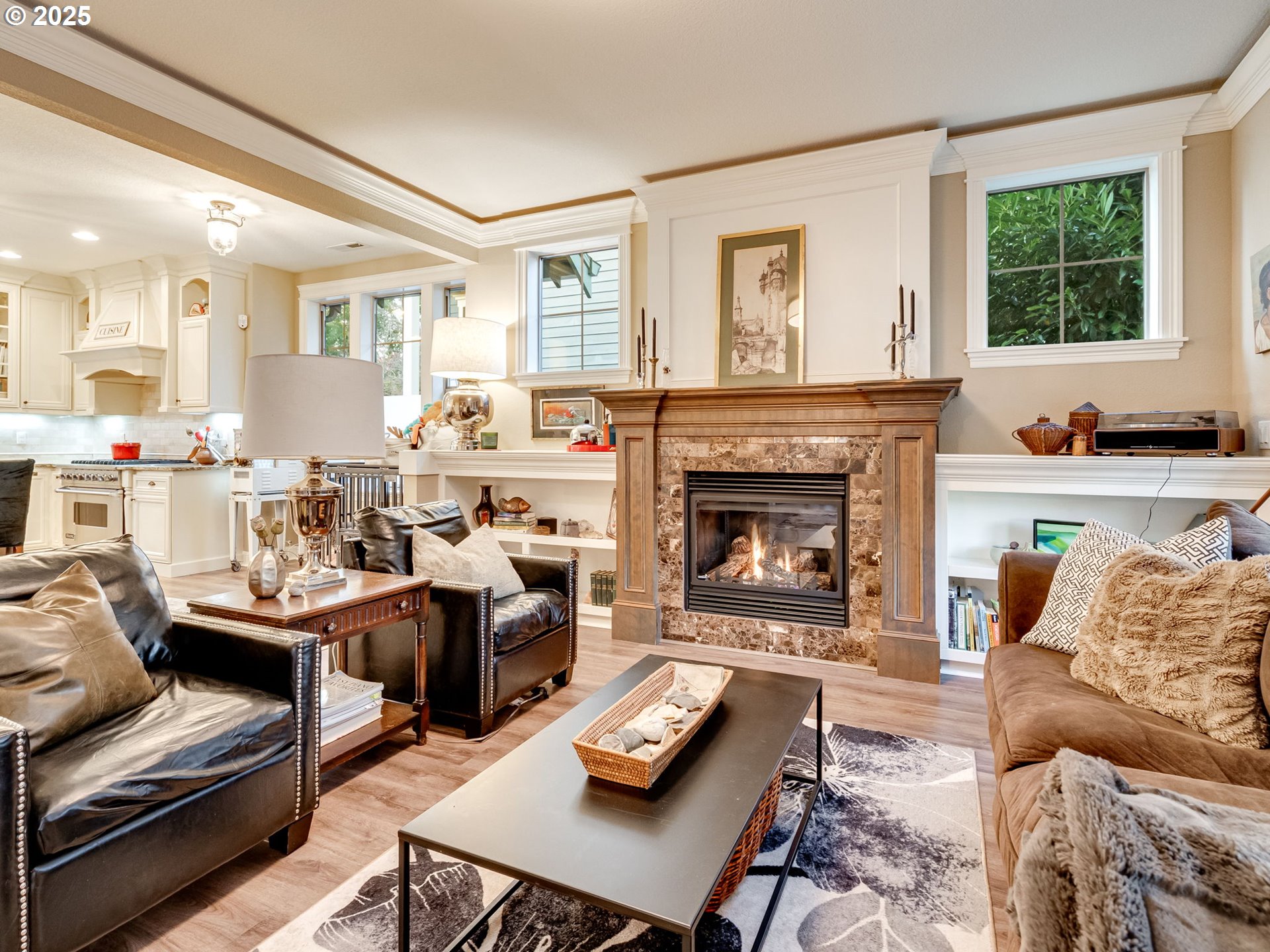 8581 Southeast 19th Avenue Portland, OR 97202 - Photo 7 of 39 a living room with furniture and a fireplace