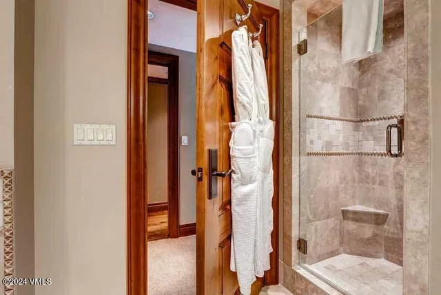 a bathroom with a shower