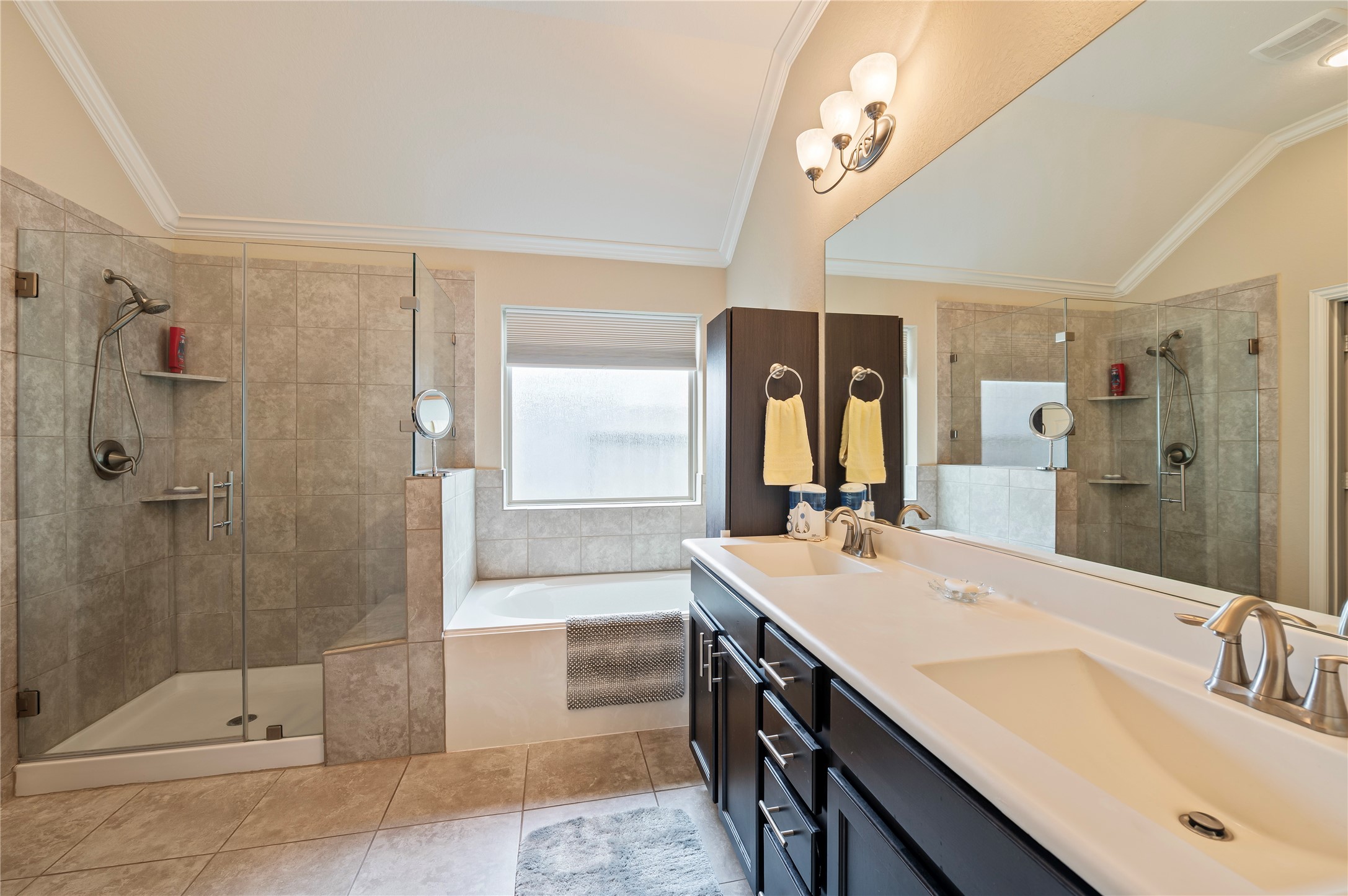 6822 Persea Ridge Lane Dickinson, TX 77539 - Photo 17 of 37 Very Roomy Master Bathroom with new Frameless Shower
