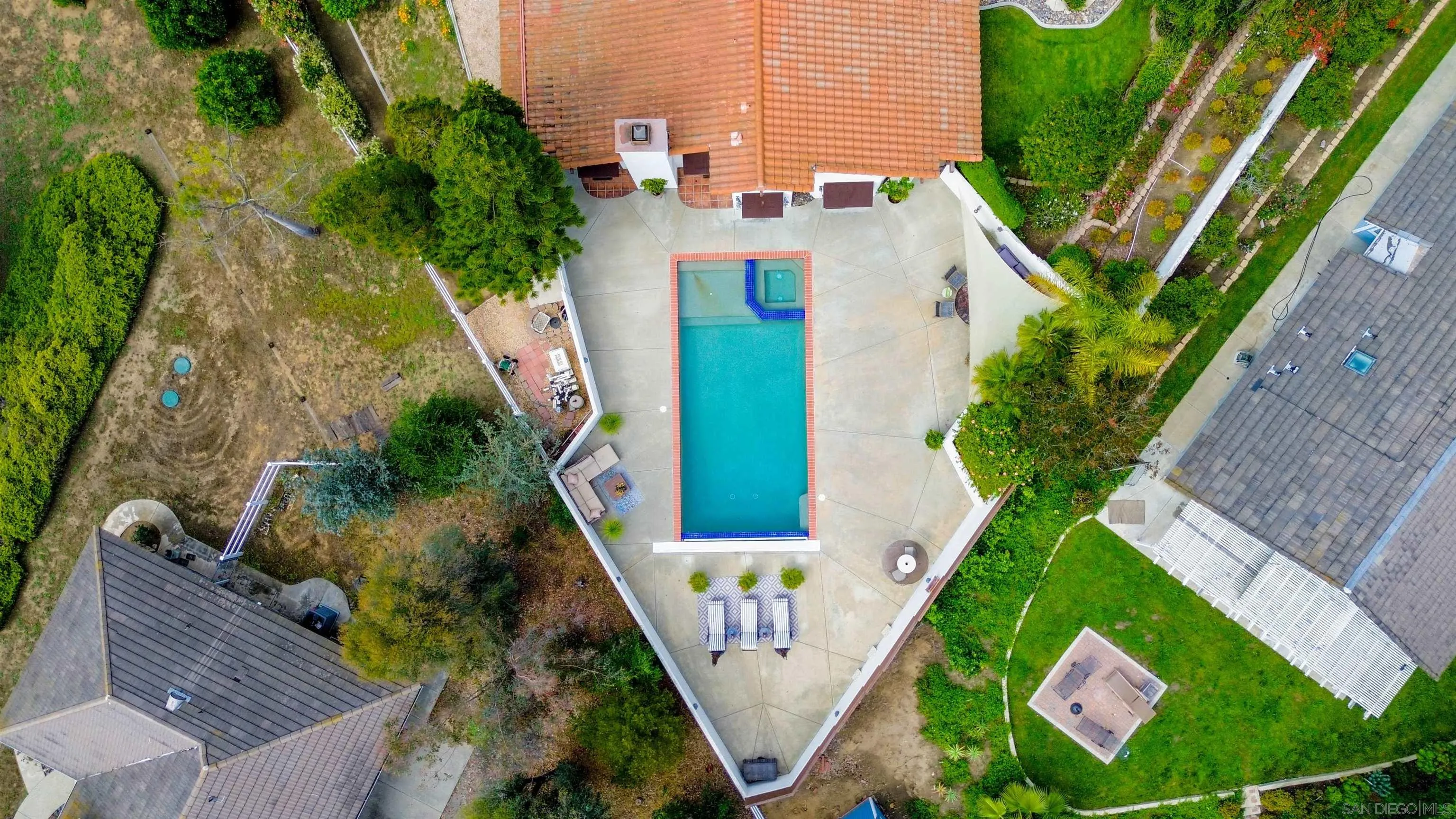 1036 Capra Way Fallbrook, CA 92028 - Photo 48 of 51 an aerial view of a house with garden space and street view
