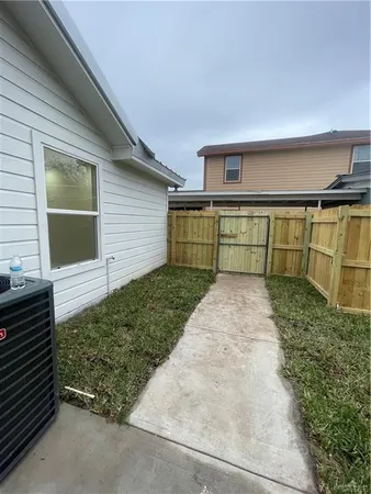 a view of backyard of house