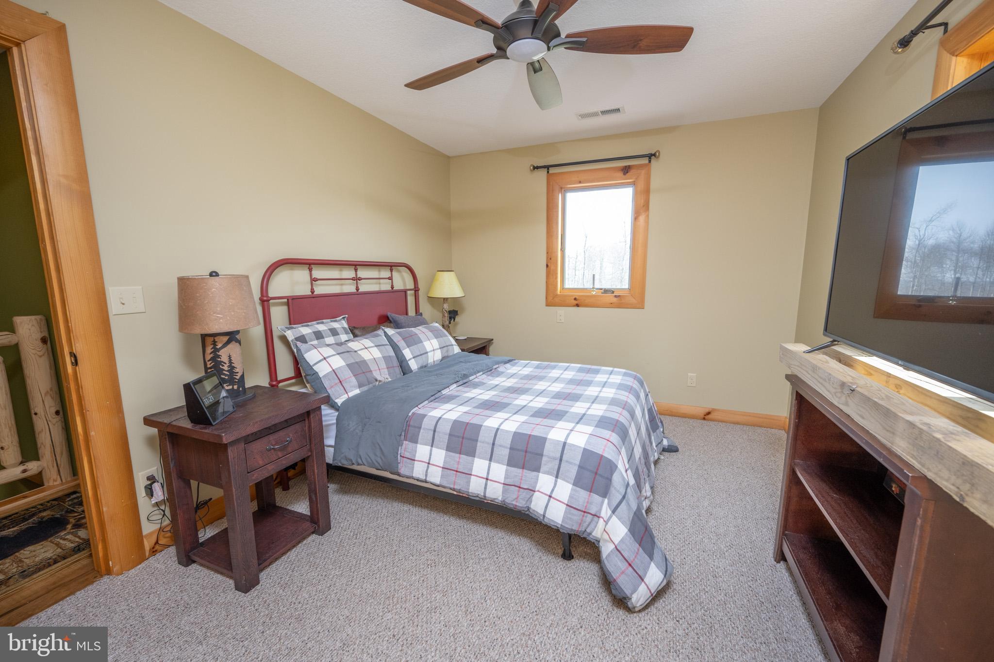 276 Sundance Way McHenry, MD 21541 - Photo 40 of 77 a bedroom with a bed and a flat tv screen on dresser