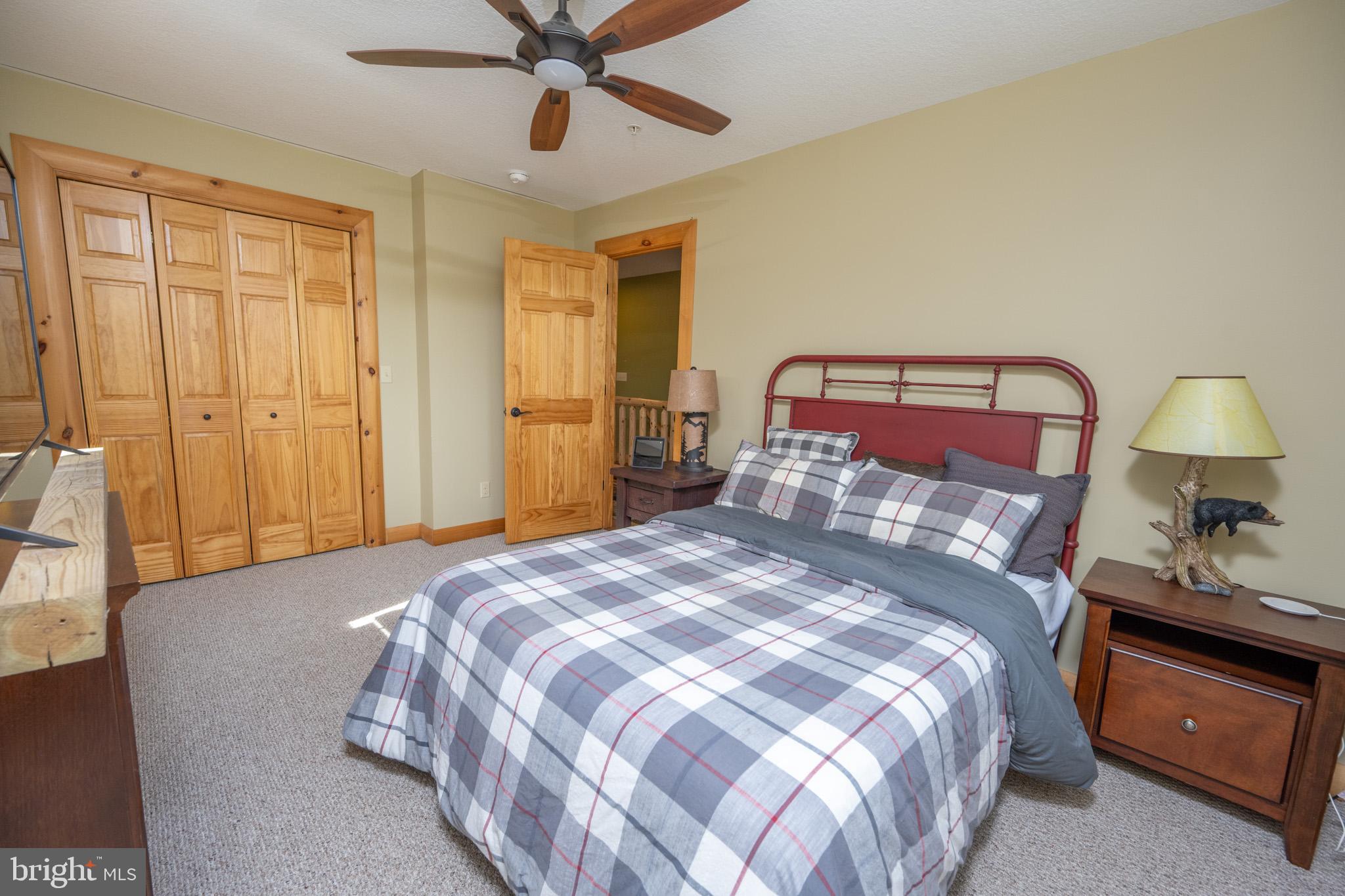 276 Sundance Way McHenry, MD 21541 - Photo 41 of 77 a bedroom with a bed and a chandelier