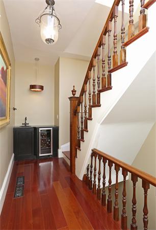 26 Braddock Park Boston, MA 02116 - Photo 23 of 25 a view of staircase with wooden floor and pendant lights