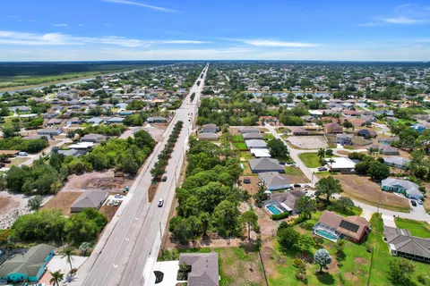 an aerial view of multiple house