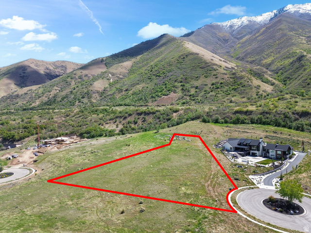 1284 Middle Canyon Court, Unit 69 Mapleton, UT 84664 - Photo 10 of 20 Aerial view of property's location with property parcel outlined and mountains