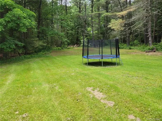 a view of a backyard with a small area