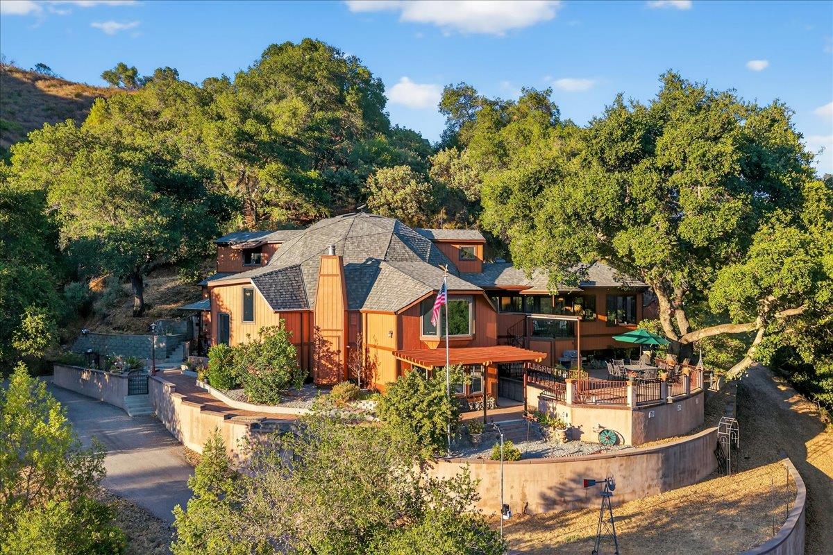 5224 Twin Falls Road Morgan Hill, CA 95037 - Photo 93 of 111 an aerial view of a house with a yard basket ball court and outdoor seating