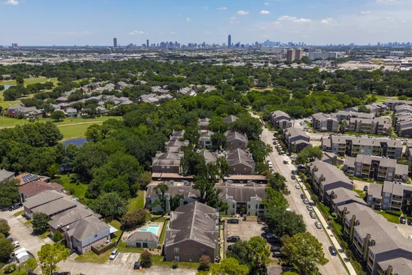 an aerial view of multiple house