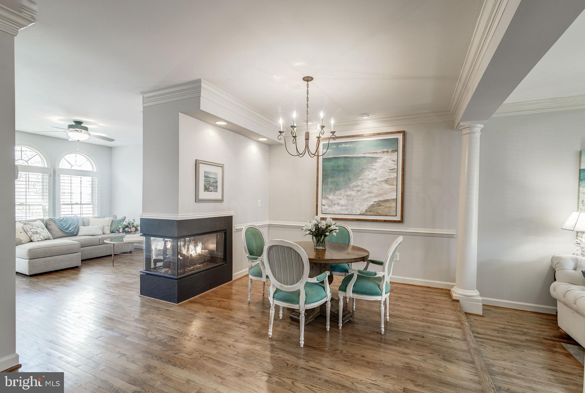 150 Rees Place Falls Church, VA 22046 - Photo 8 of 27 Cozy Dining Room with double-sided fireplace