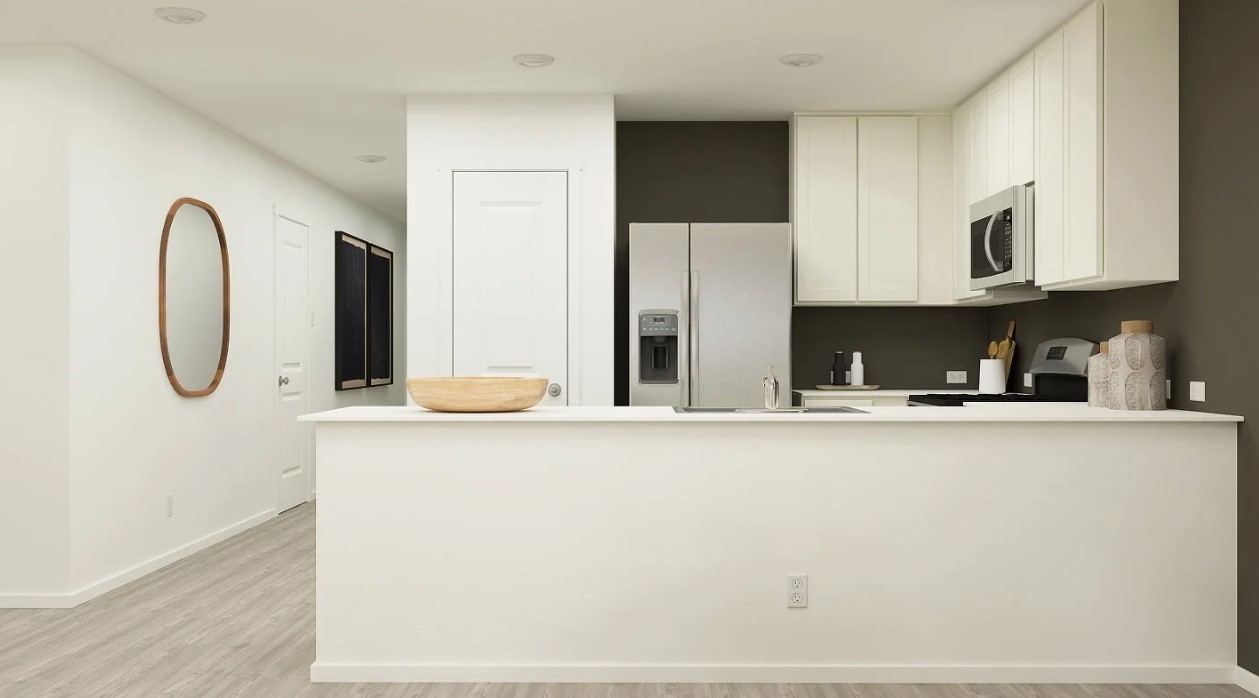 2503 American Ruby Drive Rosharon, TX 77583 - Photo 3 of 30 a kitchen with stainless steel appliances granite countertop a sink a stove and a refrigerator with wooden floor