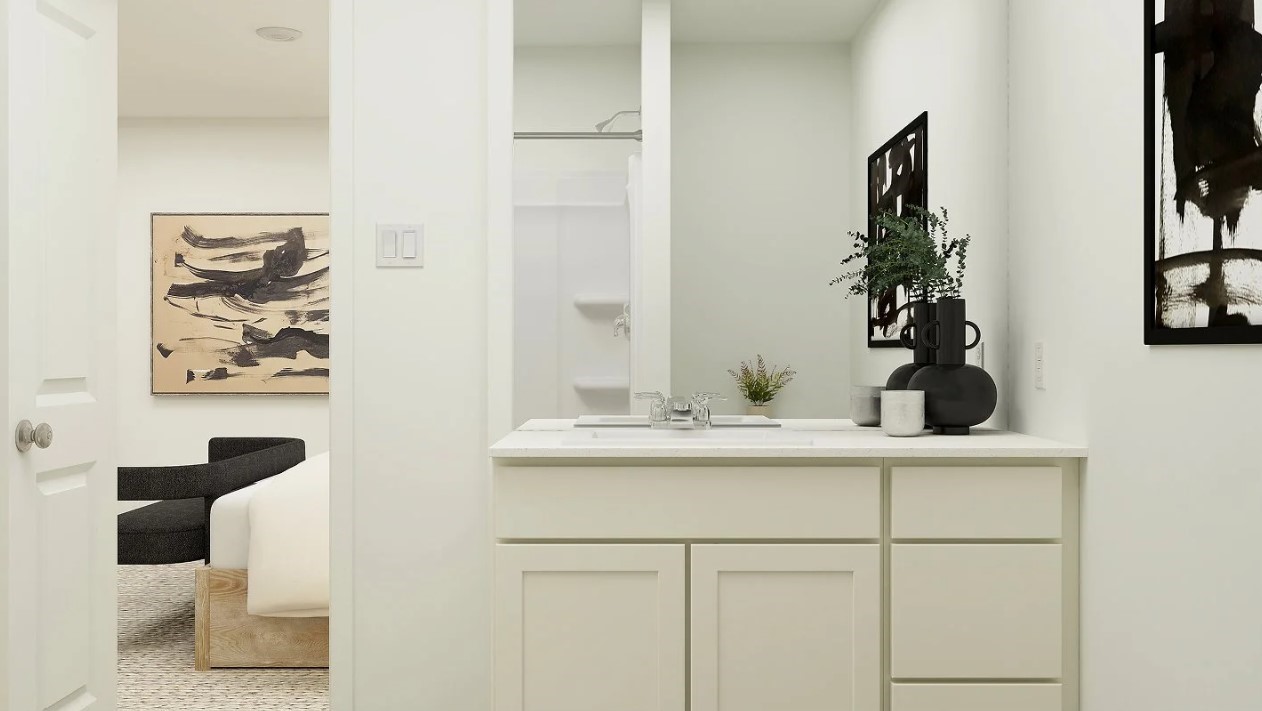 2503 American Ruby Drive Rosharon, TX 77583 - Photo 9 of 30 a bathroom with a sink and a mirror