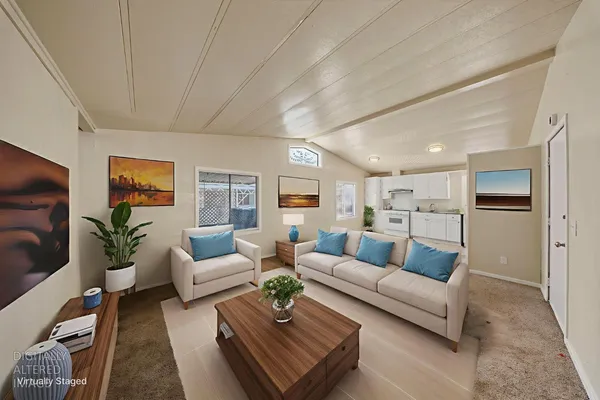 a living room with furniture and a couch