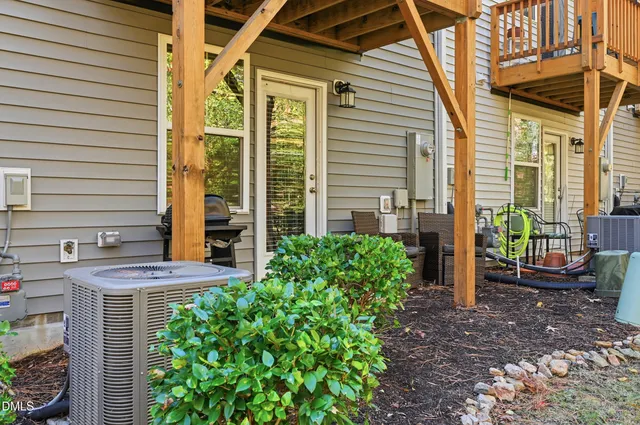 a view of a backyard with plants