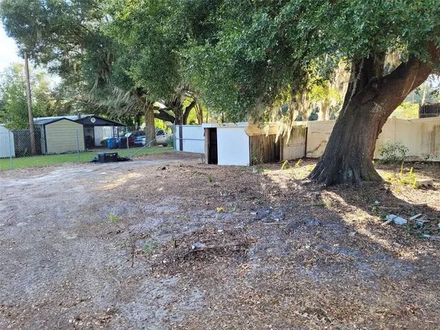 a view of backyard with tree
