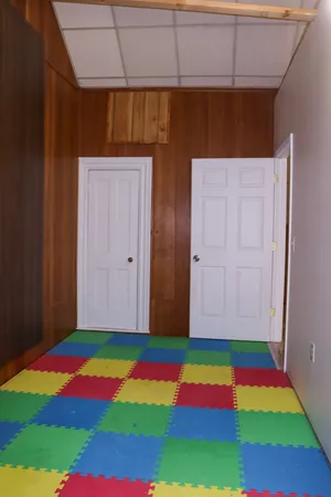 a view of a building with a street