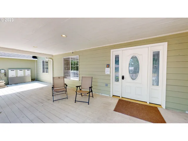 a living room with a couch and a potted plant