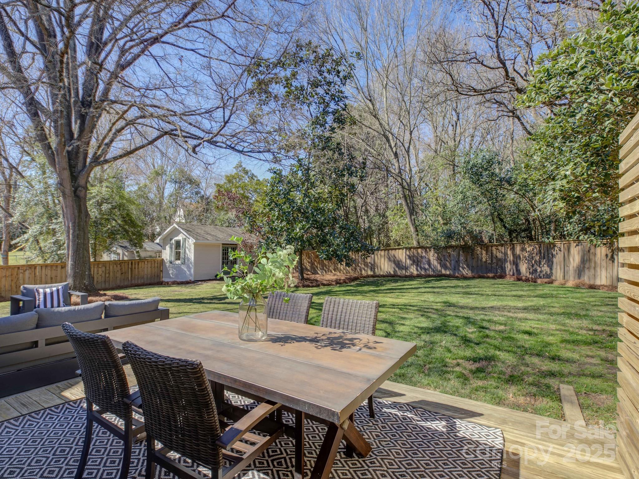 1225 Braeburn Road Charlotte, NC 28211 - Photo 38 of 45 a backyard of a house with table and chairs