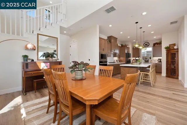 a view of a dining area with furniture