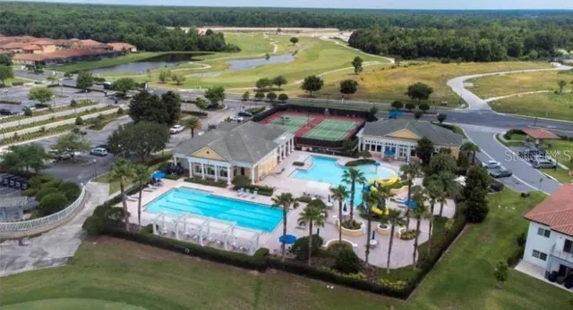 a view of a lake with outdoor space