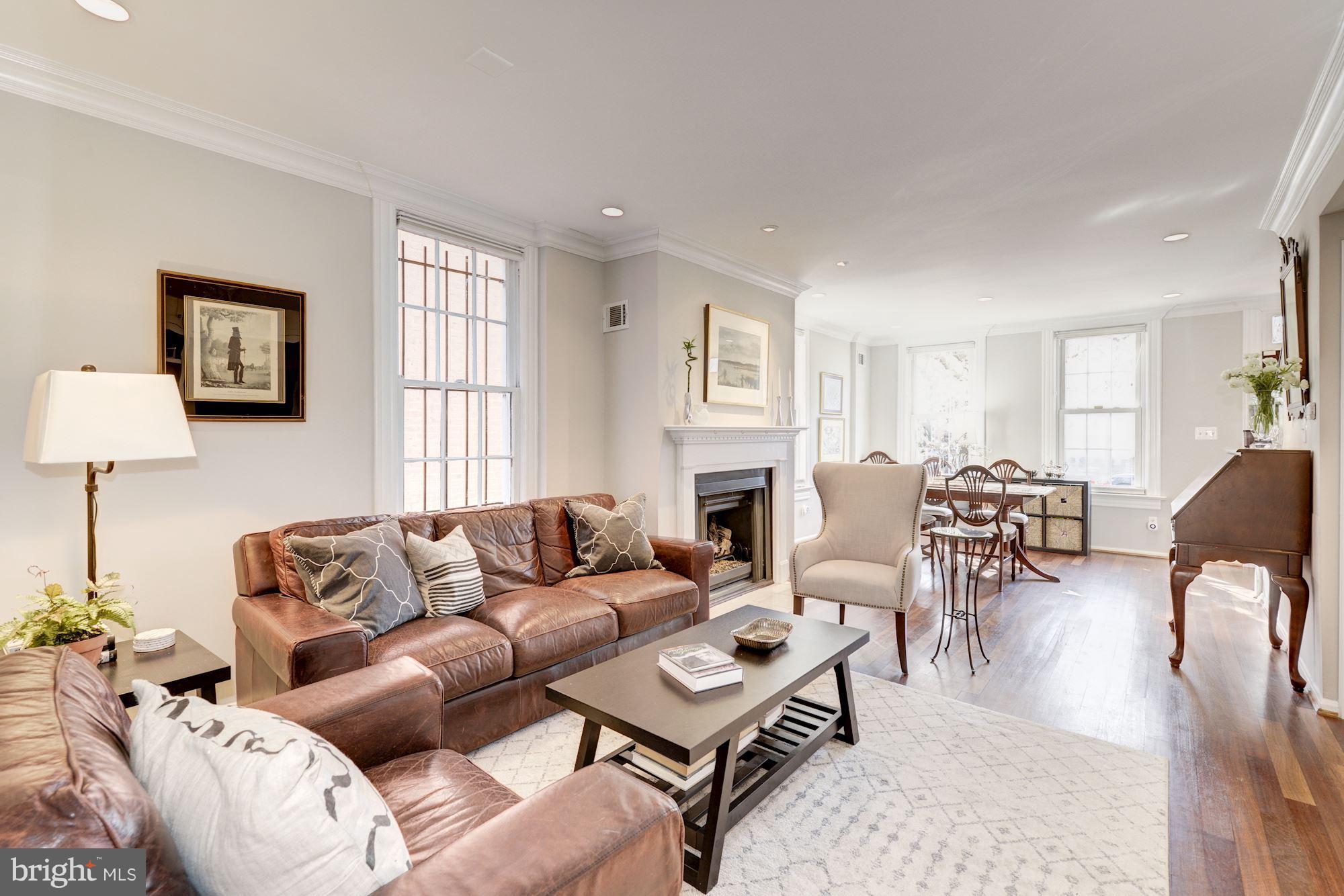 Open living room and dining room