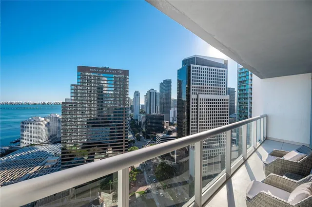 a view of a balcony with city view