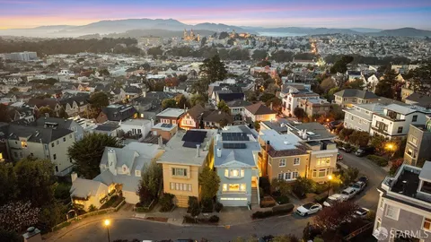 an aerial view of a city