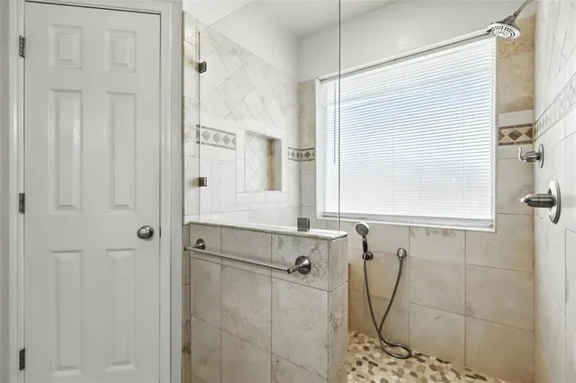 a bathroom with a shower