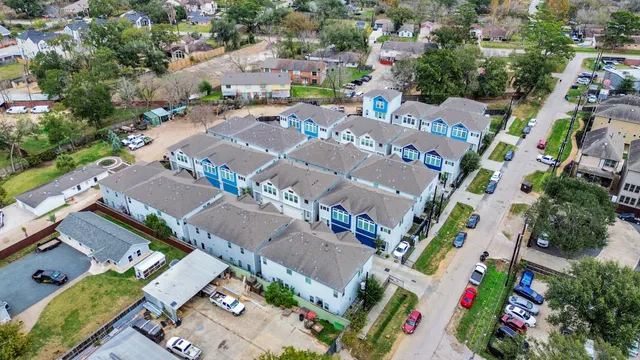 an aerial view of a city