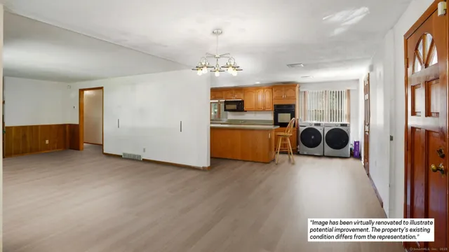 a view of kitchen and window