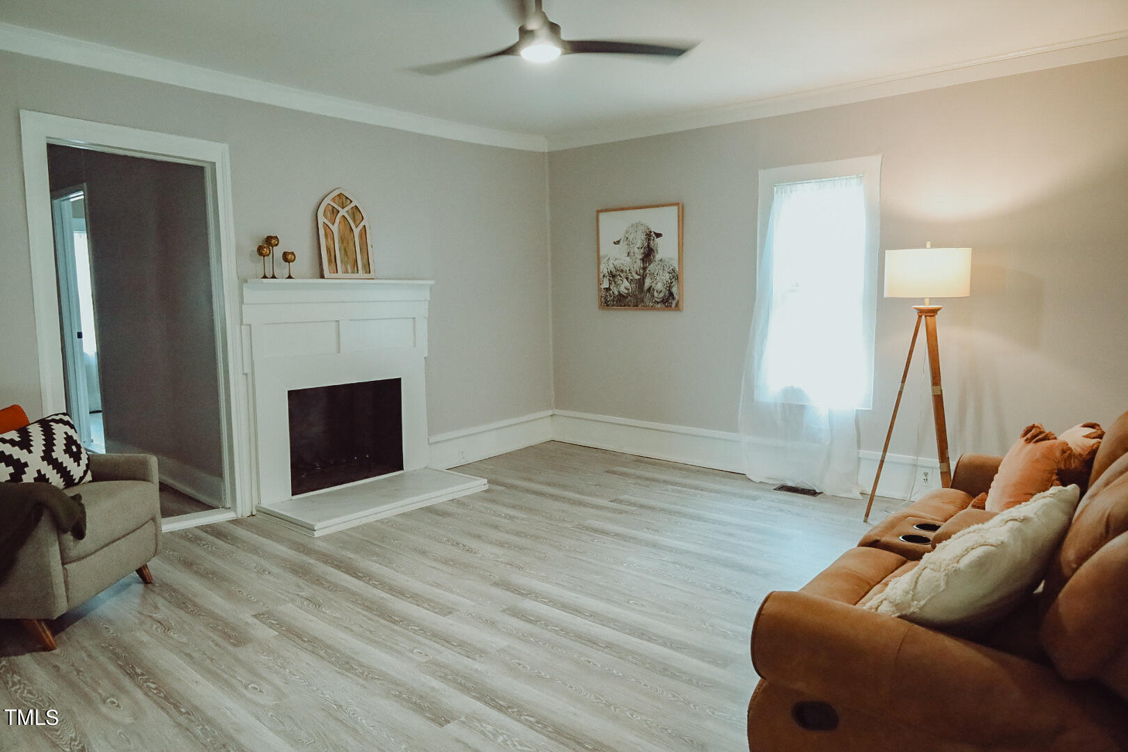 7105 Great Swamp Loop Lucama, NC 27851 - Photo 16 of 65 a living room with furniture and a fireplace