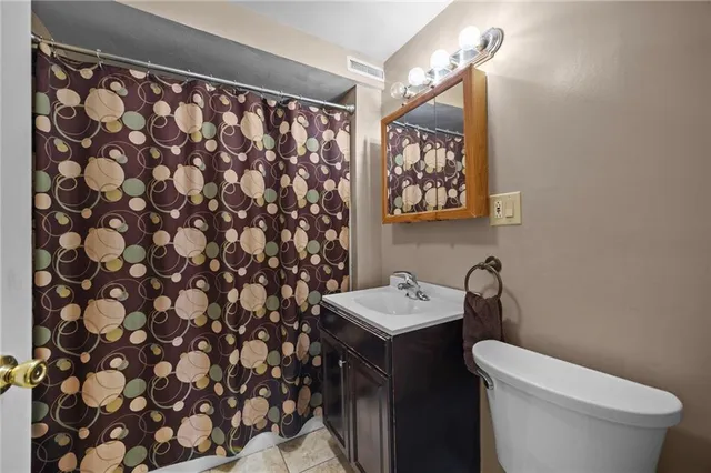 a bathroom with a sink toilet and vanity