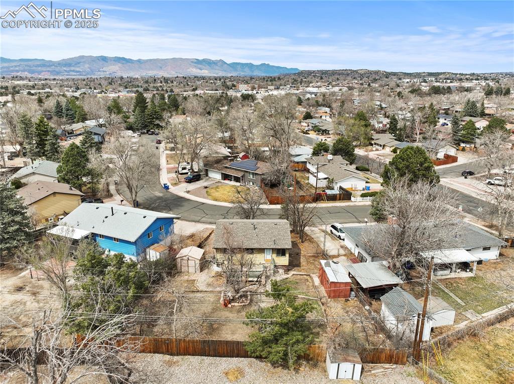 4127 Bent Drive Colorado Springs, CO 80909 - Photo 35 of 41 an aerial view of residential houses with outdoor space