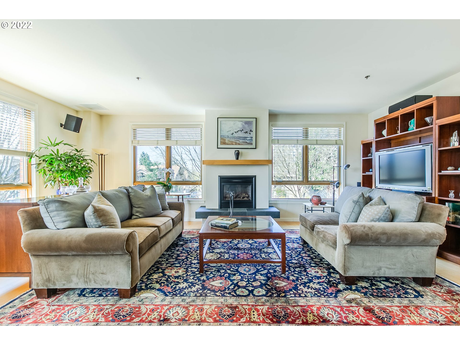 1375 Olive Street, Unit 201 Eugene, OR 97401 - Photo 18 of 32 a living room with furniture and a fireplace