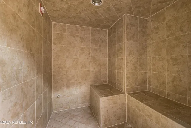 a bathroom with a shower