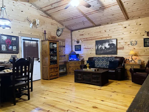 a room with furniture and a table