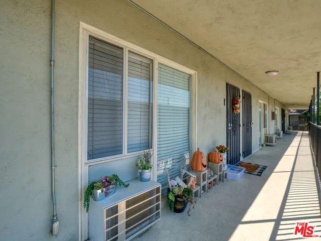 a potted plant sitting in front of a house